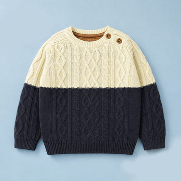 Kids Boys Colourblock Full-Sleeve Pullover