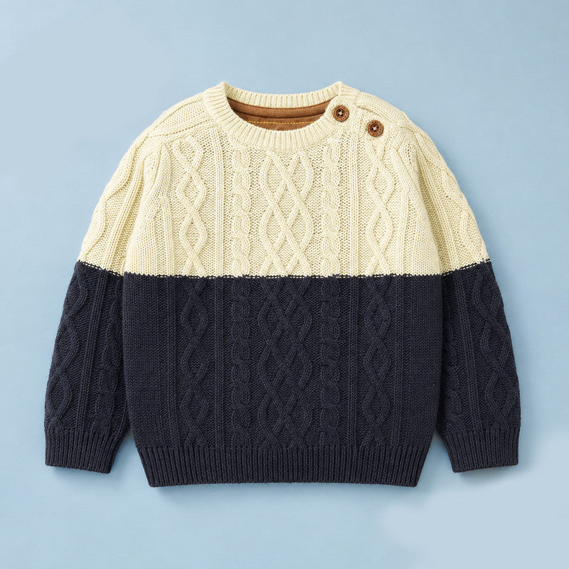 Kids Boys Colourblock Full-Sleeve Pullover