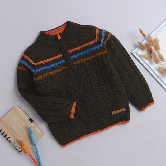 Yellow Apple-Warm Boys' Knit Sweater – Soft, Stylish & Comfortable Winter Wear