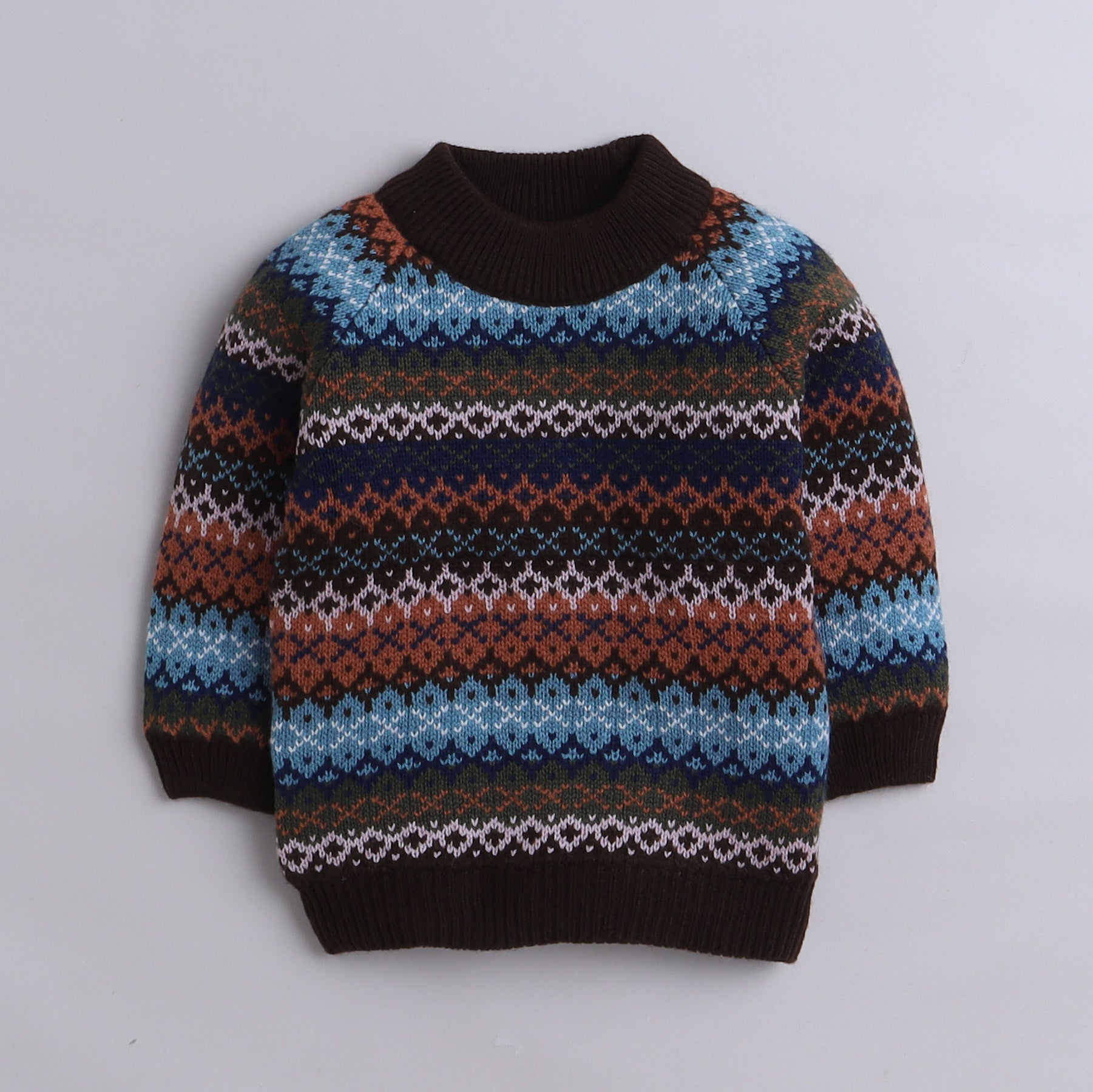Boys Cozy Knitted Sweater | Warm Winter Pullover | Fair Isle Pattern | Soft Wool-Blend Knit