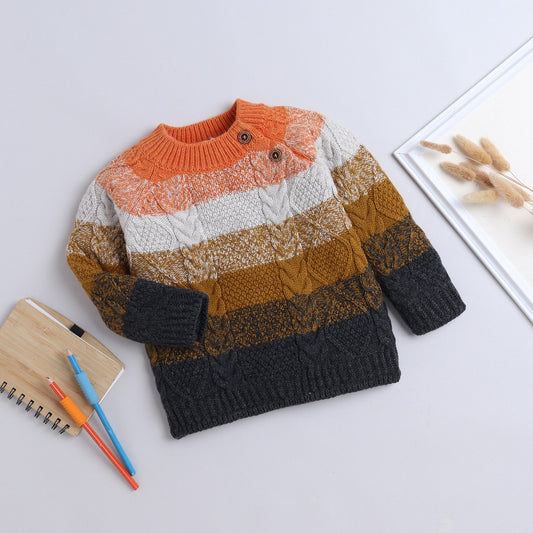 Yellow Apple- Boys Knitted Winter Sweater | Soft Full-Sleeve Pullover with Premium Pattern