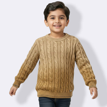 Yellow Apple-Warm Boys' Knit Sweater – Soft, Stylish & Comfortable Winter Wear
