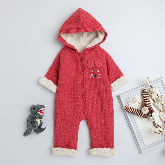 Babies Woolen Romper  With Inner Fleece