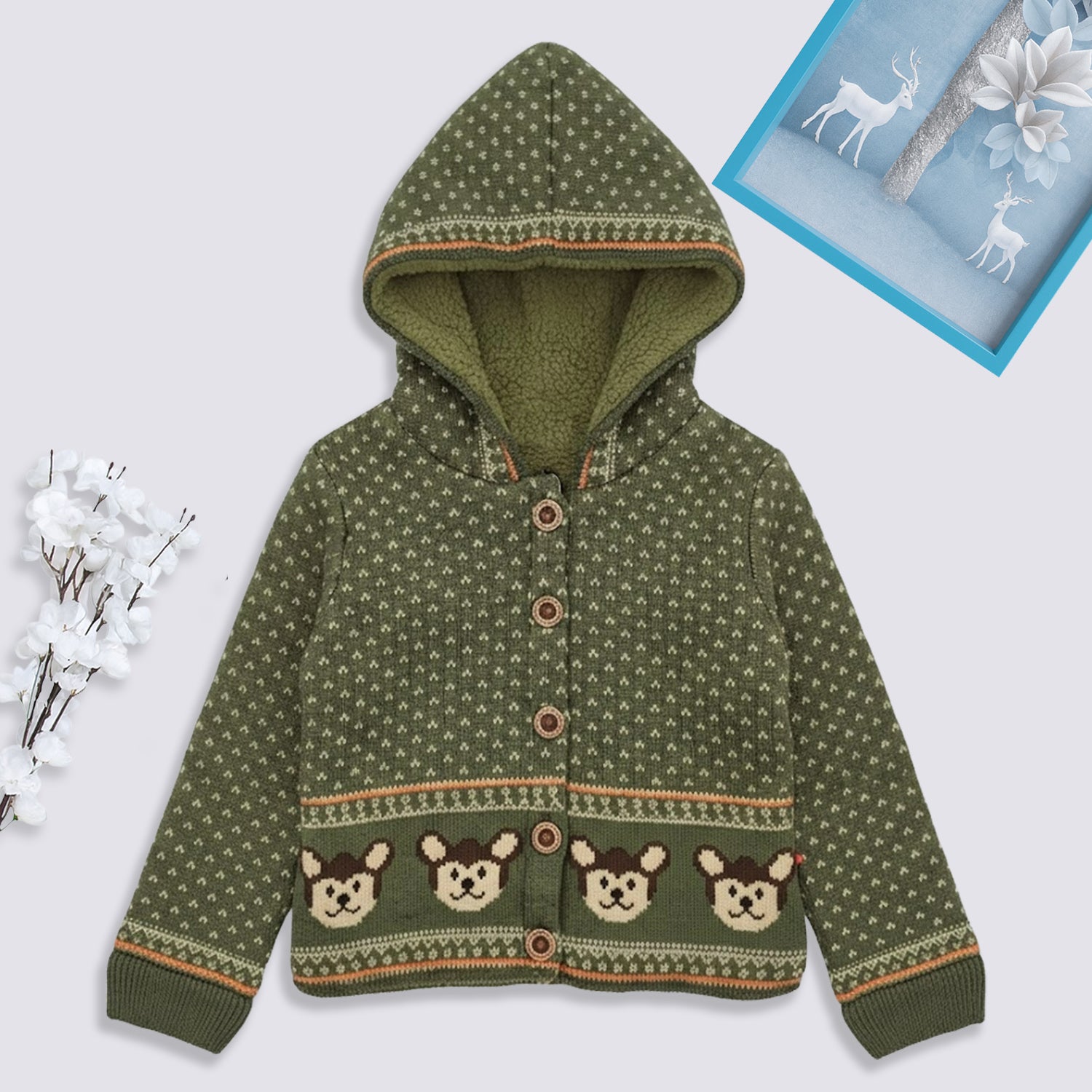 Baby Winter Fur Co-Ord Set | Hooded Fur Cardigan & Matching Pants | Soft Warm Baby Winter Clothing