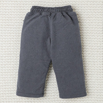 Boys Solid Grey Winter Track Pants