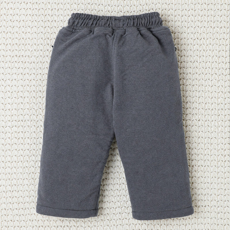Boys Solid Grey Winter Track Pants