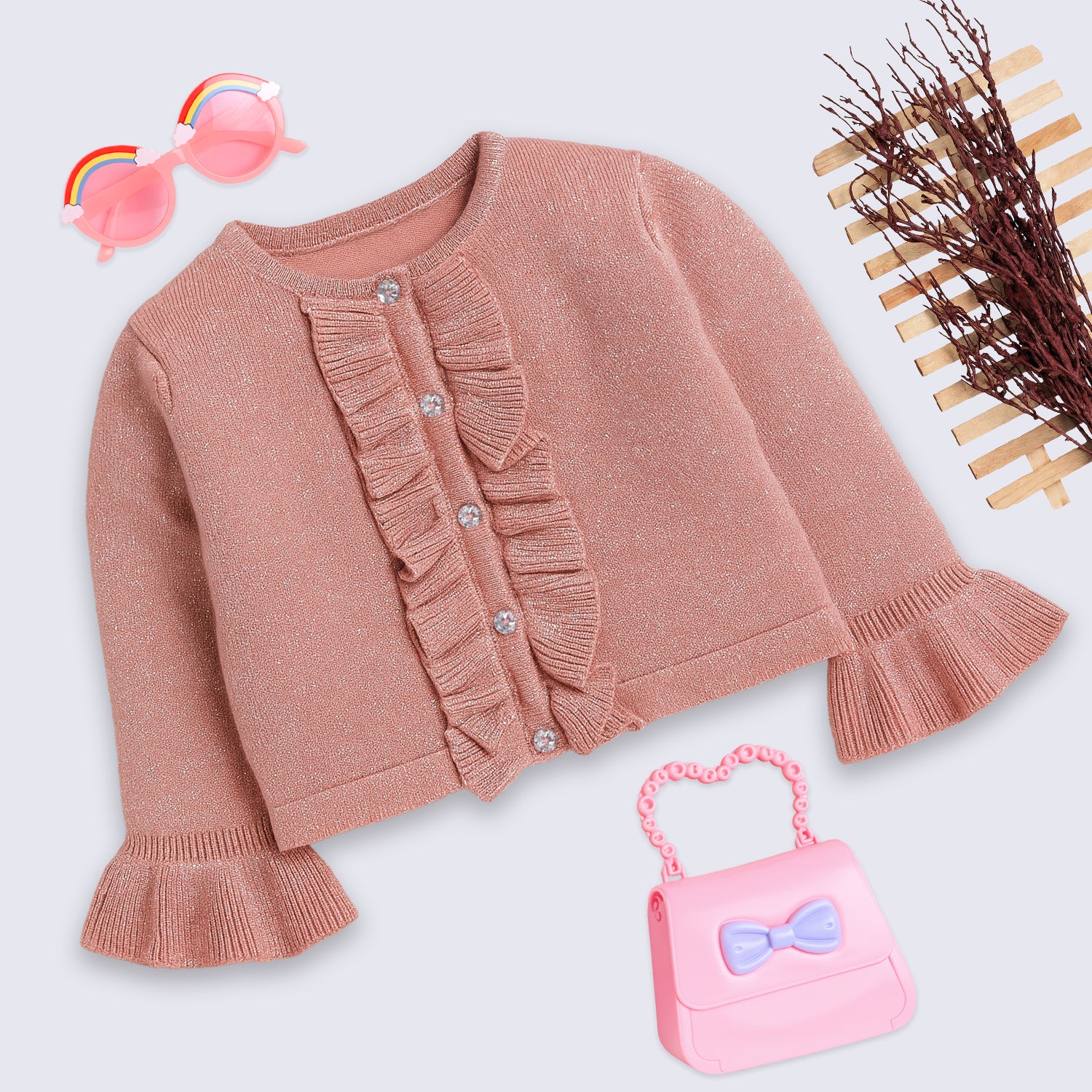 Stylish Girl Ruffle Front Sweater | Premium Winter Knitwear