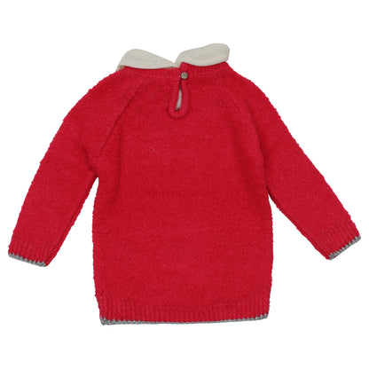 Yellow Aplle Elegant Knit Sweater with Peter Pan Collar – Sweet Style for Little Girls