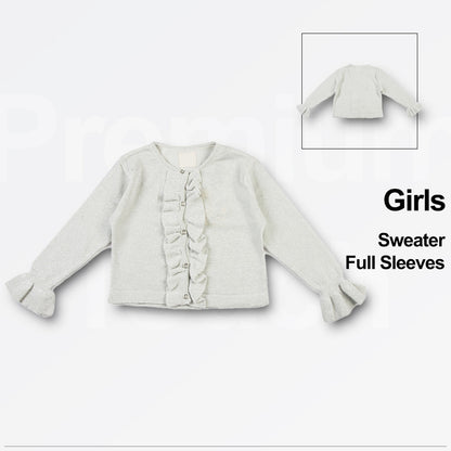 Beautiful White  Color Woolen Warm Sweater Full Sleeve for Girls