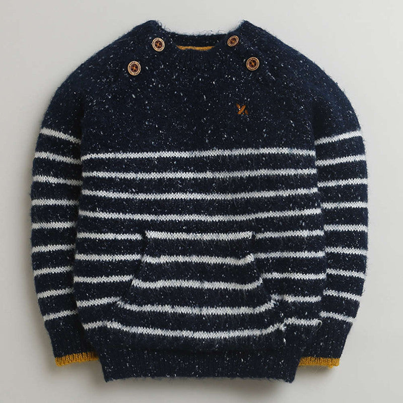 Cozy Woolen Warm Sweater Full Sleeve with Round Neck for Boys