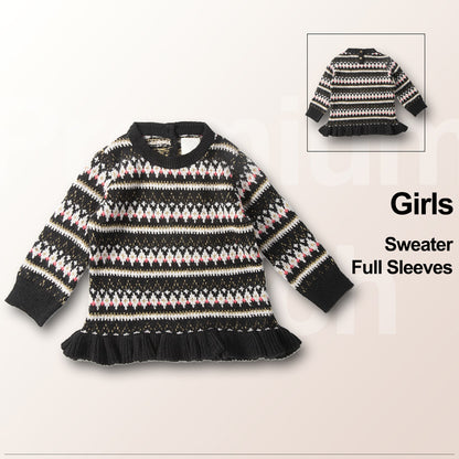 Beautiful Black Color Woolen Warm Sweater Full Sleeve for Girls