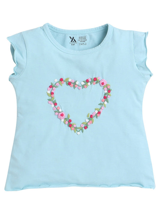 Princess Embellished Half Sleeve Cotton T-Shirts for Girls and Baby Girls