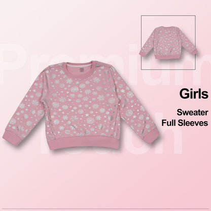 Beautiful Pink Color Woolen Warm Sweater Full Sleeve for Girls