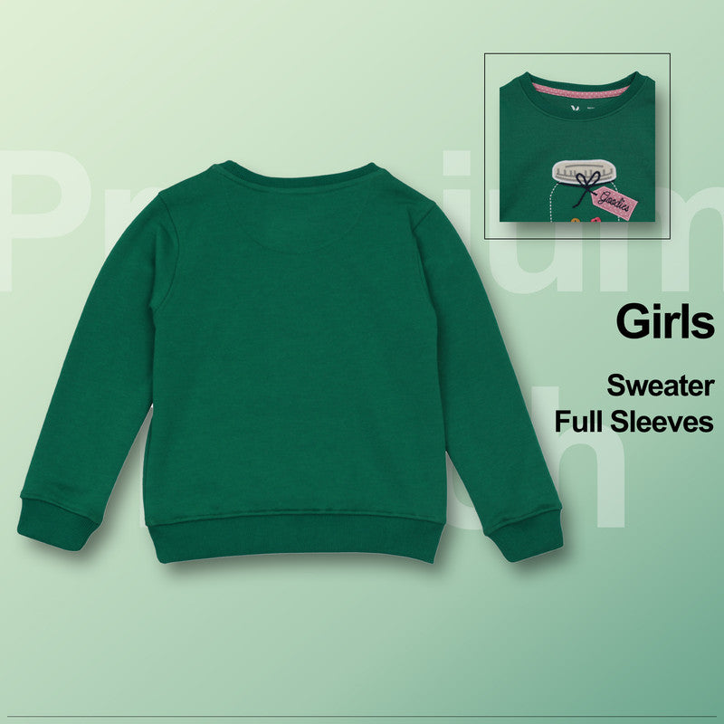 Beautiful Green Color Woolen Warm Sweater Full Sleeve for Girls