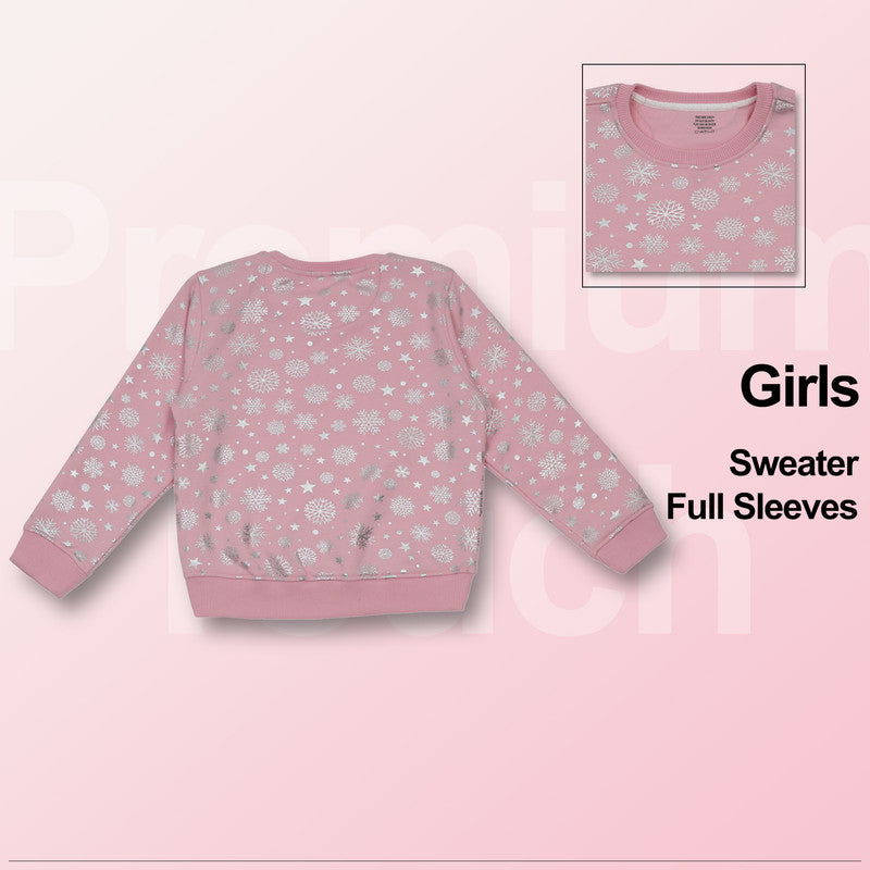 Beautiful Pink Color Woolen Warm Sweater Full Sleeve for Girls