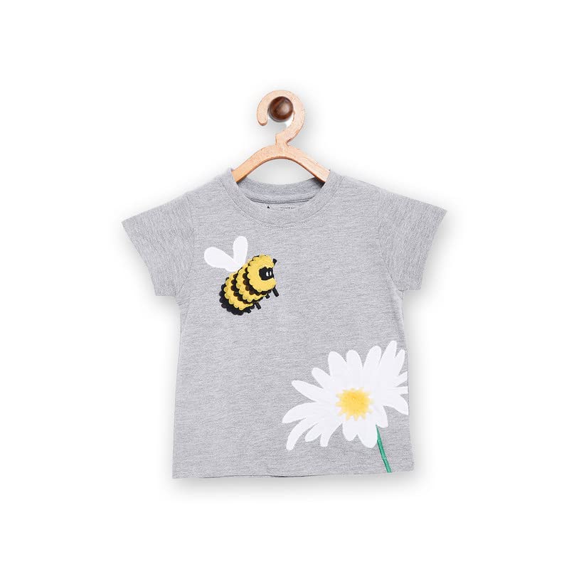 Yellow Apple Baby's & Girl's Regular Fit T-Shirt Half Sleeves Made with Pure Cotton