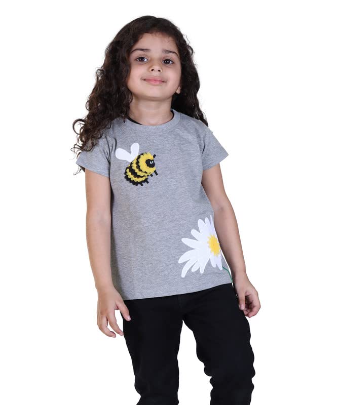 Yellow Apple Baby's & Girl's Regular Fit T-Shirt Half Sleeves Made with Pure Cotton