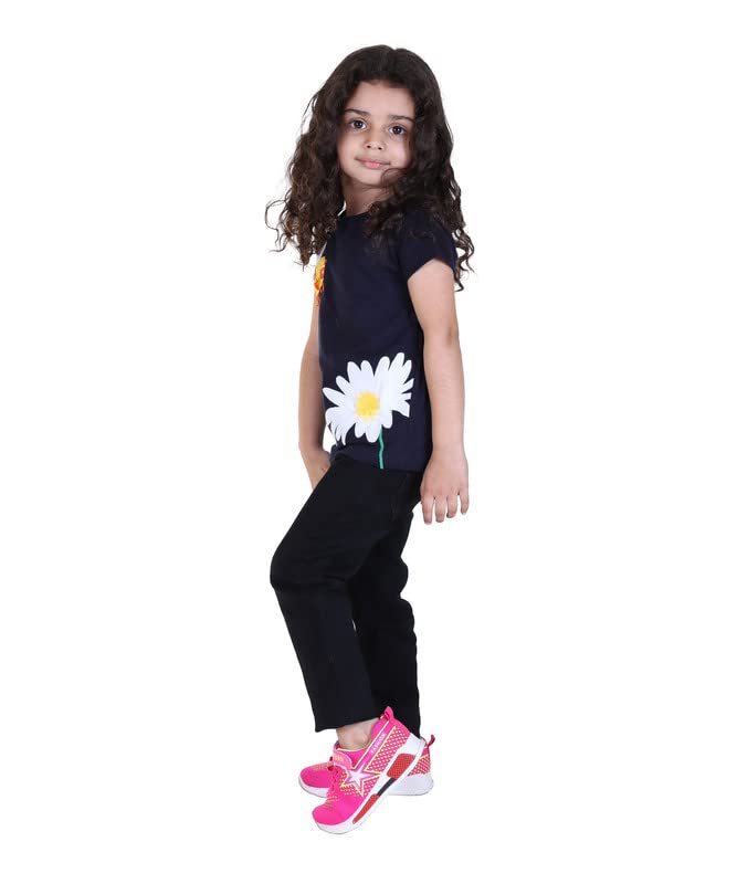 Yellow Apple Baby's & Girl's Regular Fit T-Shirt Half Sleeves Made with Pure Cotton