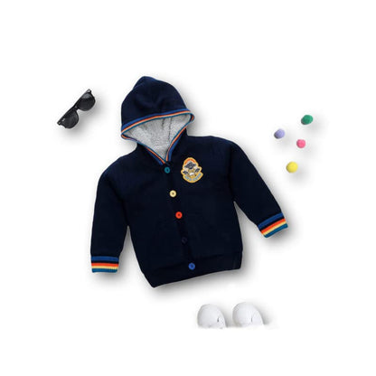 Kids Woolen Warm Hoody with Inner Fleece for Boys