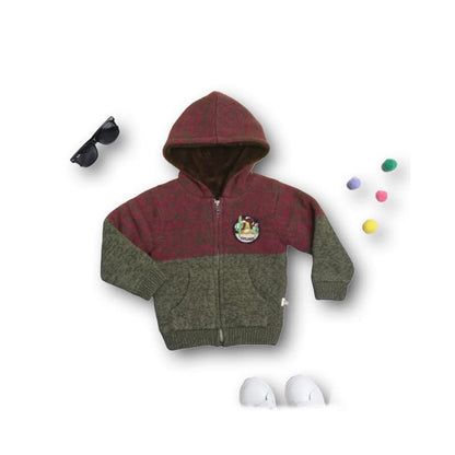 Kids Woolen Warm Hoody with Inner Fleece for Boys