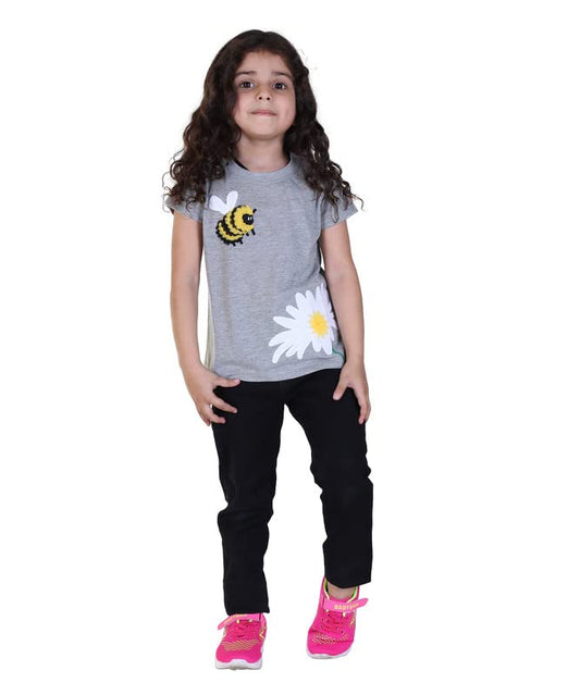 Yellow Apple Baby's & Girl's Regular Fit T-Shirt Half Sleeves Made with Pure Cotton