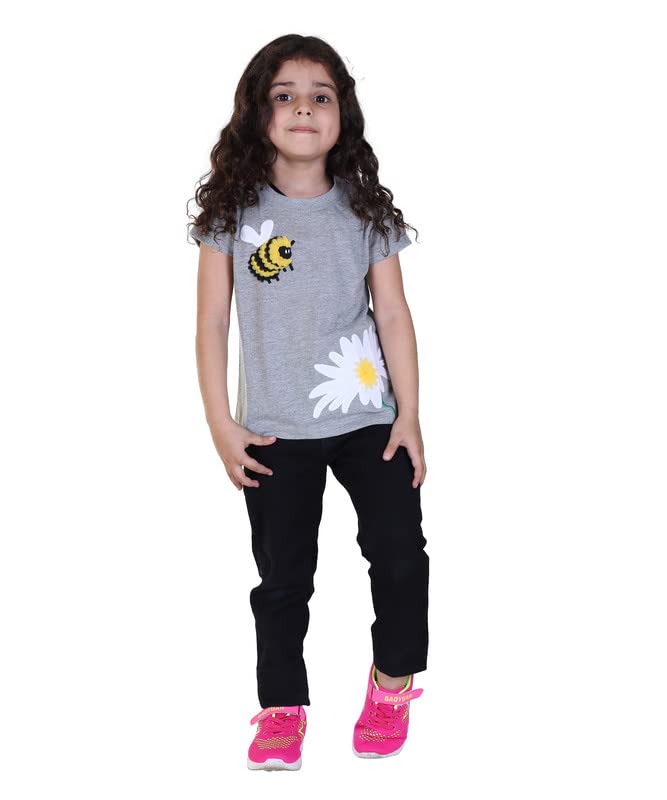 Yellow Apple Baby's & Girl's Regular Fit T-Shirt Half Sleeves Made with Pure Cotton