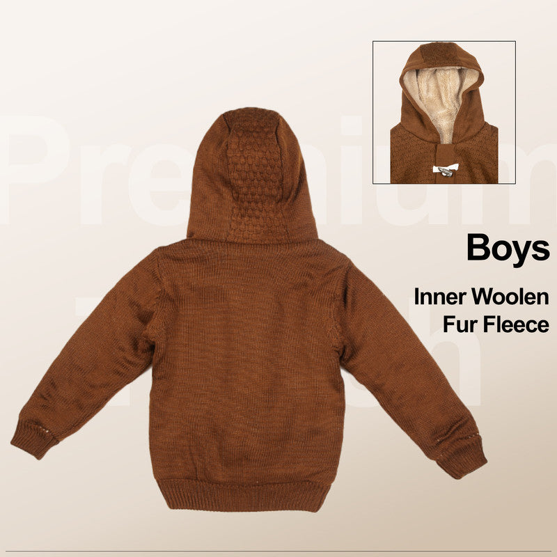 Boys Full Sleeve Self Design Sweatshirt