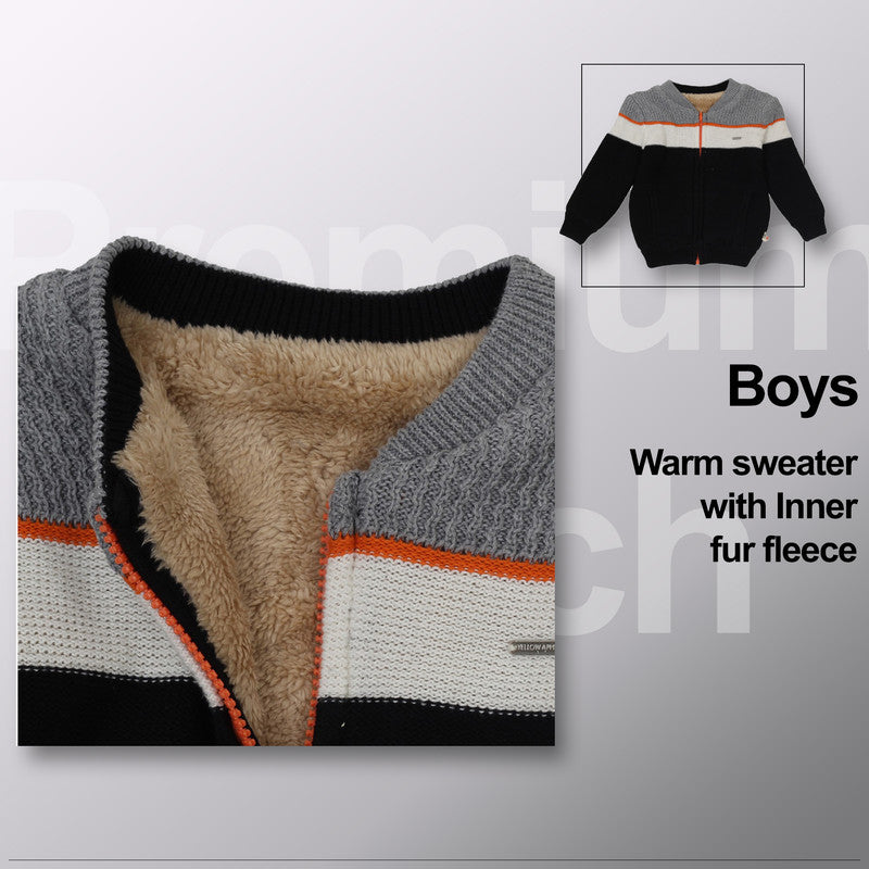 Baby Boys Full Sleeve Self Design Sweatshirt