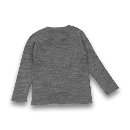 Baby Girls Self Design Round Neck Grey Color  Sweater