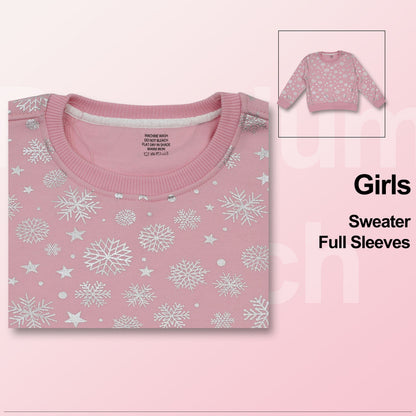 Beautiful Pink Color Woolen Warm Sweater Full Sleeve for Girls