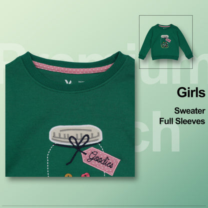 Beautiful Green Color Woolen Warm Sweater Full Sleeve for Girls