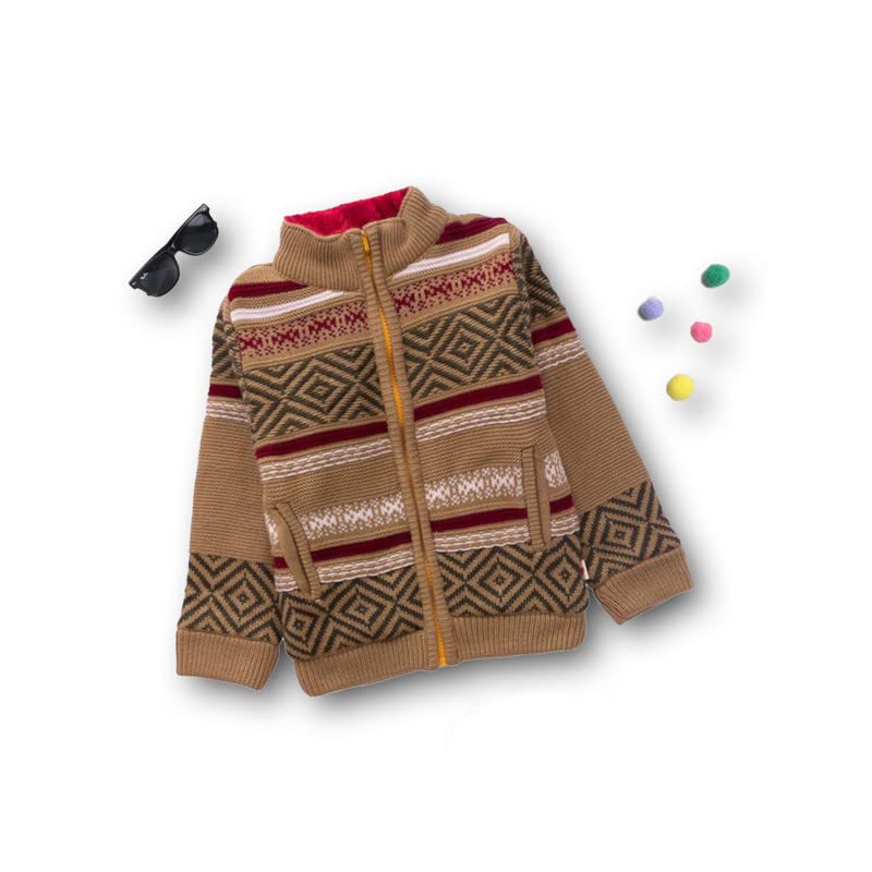 Kids Woolen Warm Sweater with Inner Fleece for Boys