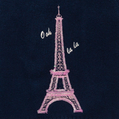 Yellow Apple- Cute Knit Sweater for Girls with Eiffel Tower Design | Cozy & Trendy Winter Wear