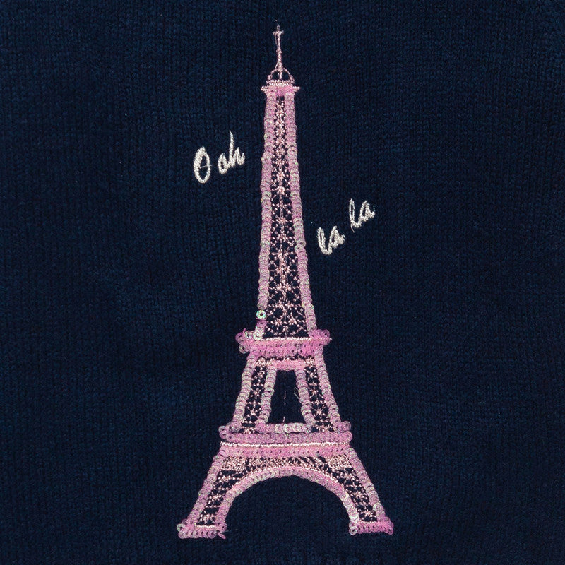 Cute Knit Sweater for Girls with Eiffel Tower Design | Cozy & Trendy Winter Wear