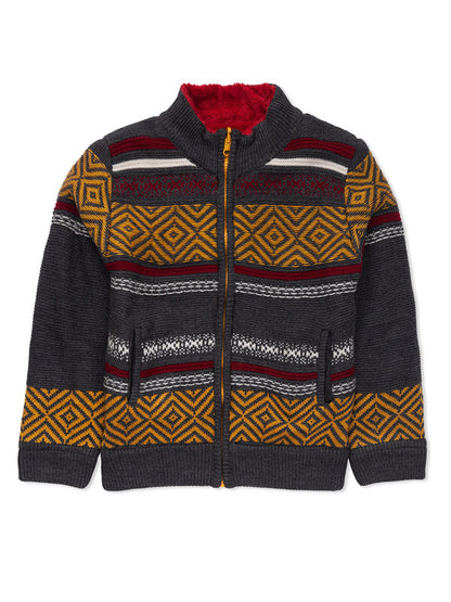 Baby Boys Striped High Neck Multicolor Sweater