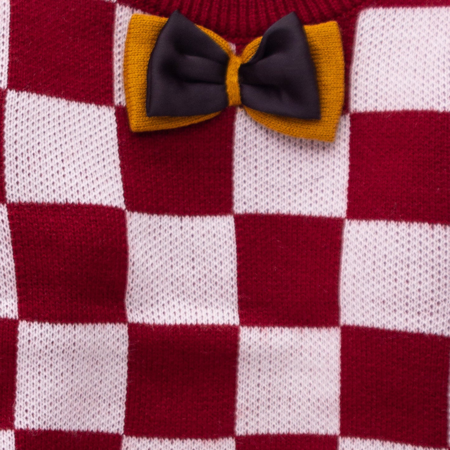 Boys Checkered Round Neck Sweater