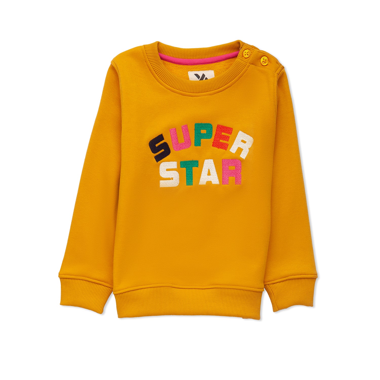 Kids "Super Star" Sweatshirt | Soft Cotton Long Sleeve Crew Neck Pullover