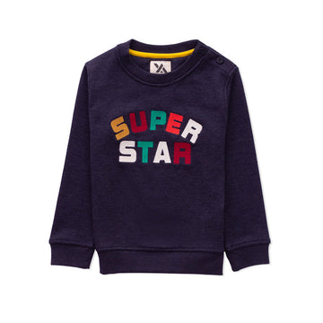Kids "Super Star" Sweatshirt | Soft Cotton Long Sleeve Crew Neck Pullover