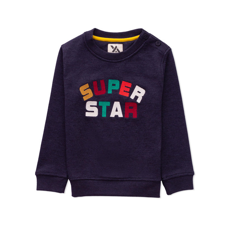 Kids "Super Star" Sweatshirt | Soft Cotton Long Sleeve Crew Neck Pullover
