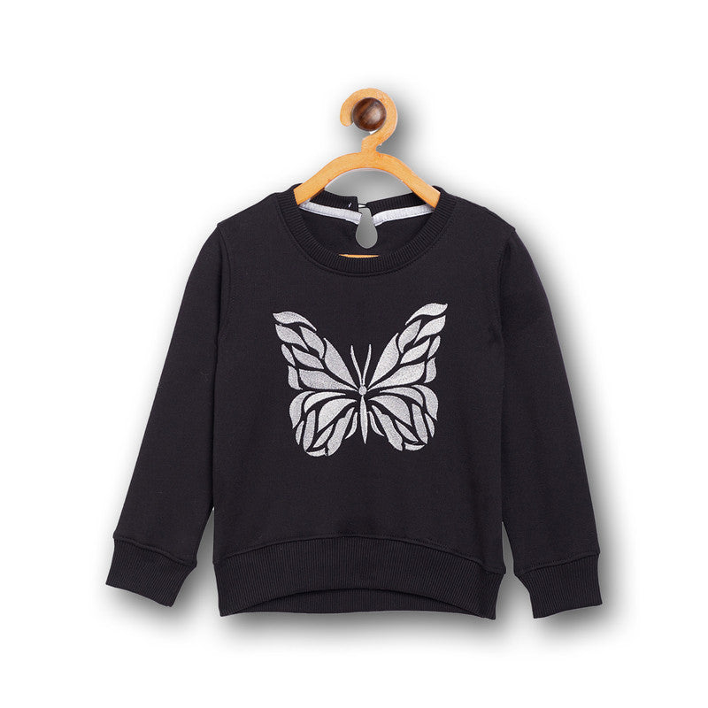 Baby Girls Printed Round Neck  Sweater