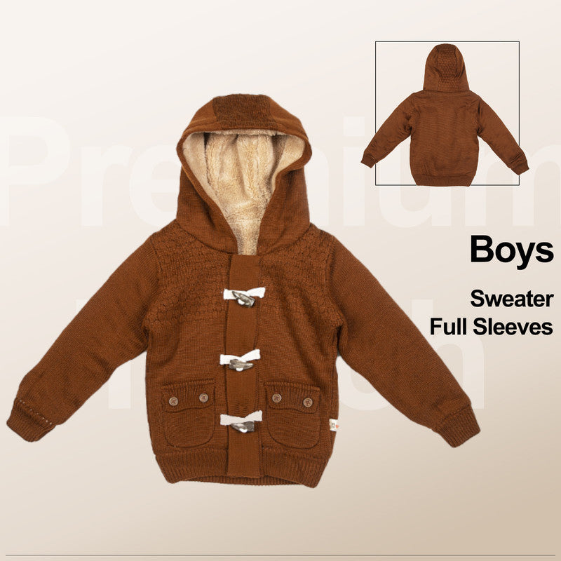 Boys Full Sleeve Self Design Sweatshirt