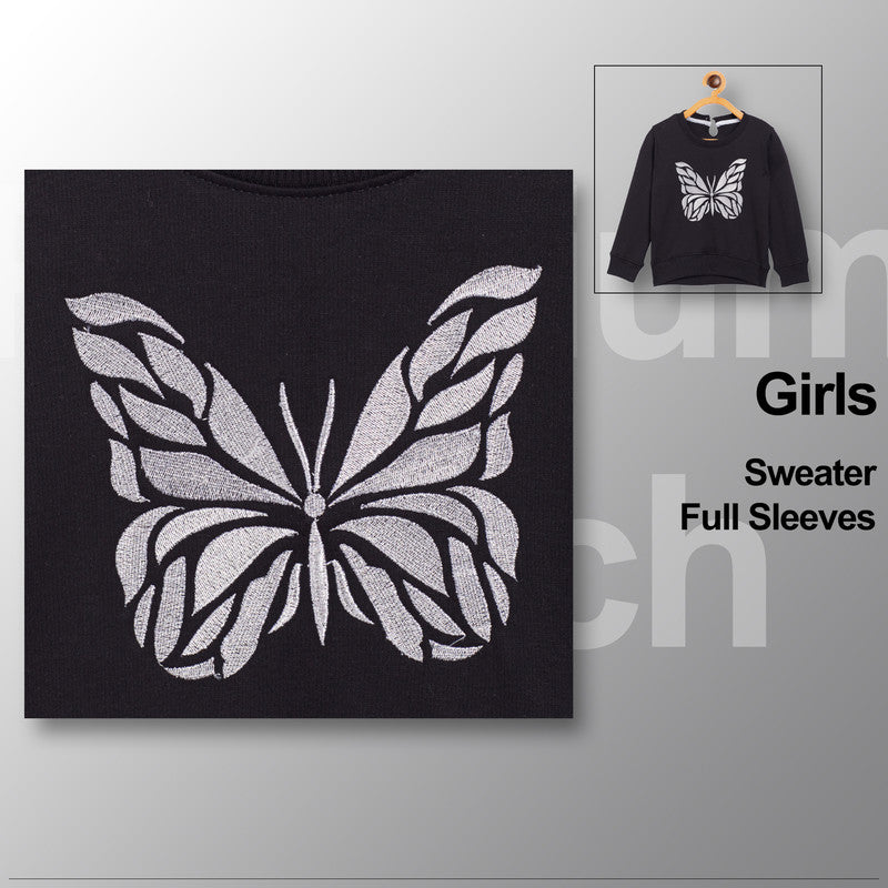 Baby Girls Printed Round Neck  Sweater