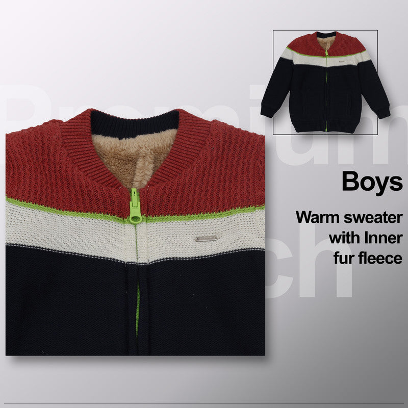 Baby Boys Full Sleeve Self Design Sweatshirt