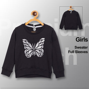 Baby Girls Printed Round Neck  Sweater