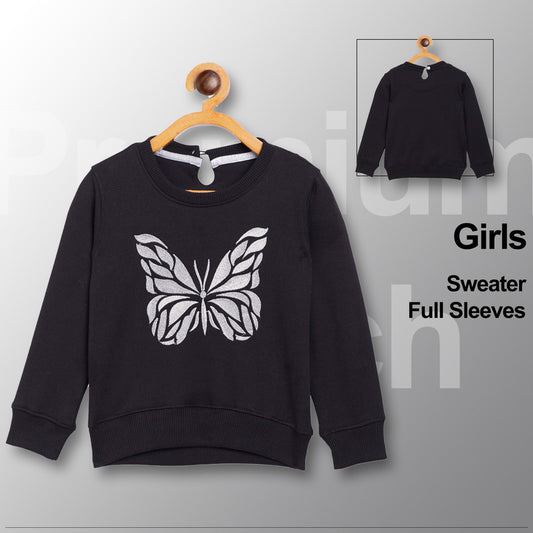 Baby Girls Printed Round Neck  Sweater
