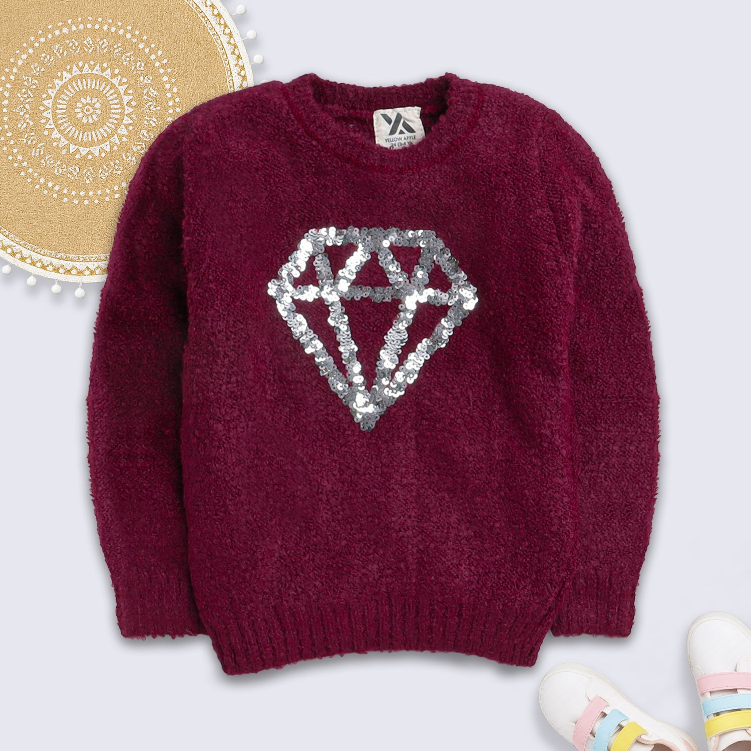 Luxe Knit Sweater – Sparkle Style for Young Trendsetters