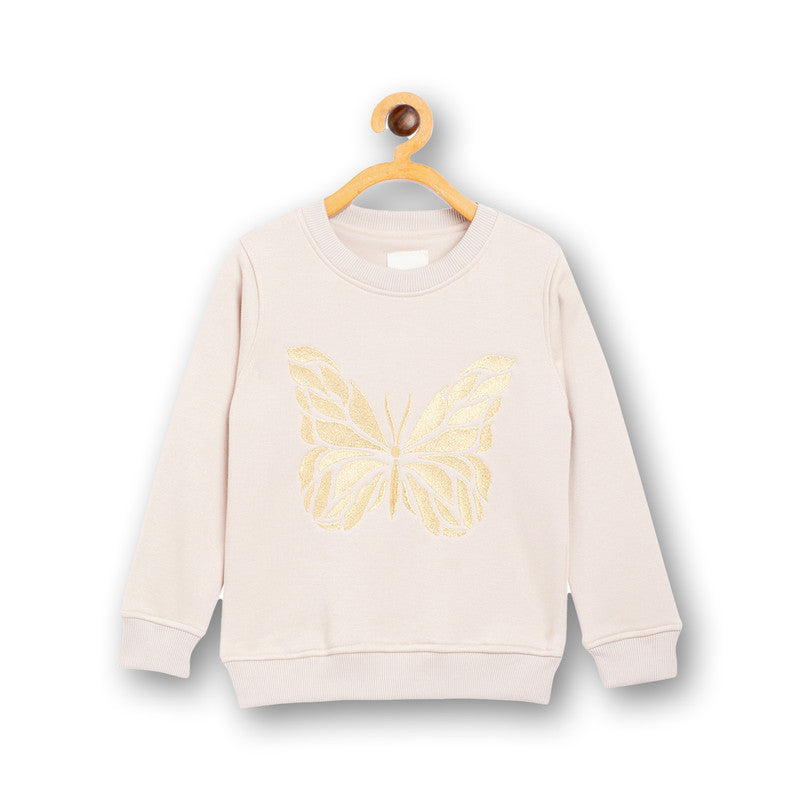 Baby Girls Printed Round Neck  Sweater