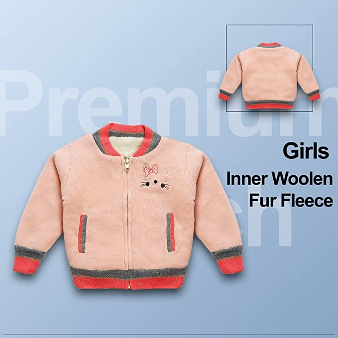 Baby Girls Embroidered Round Neck  Sweater