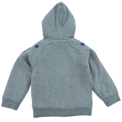 YellowApple -Beautiful Flower Print Hoody With Inner Fleece for Girls