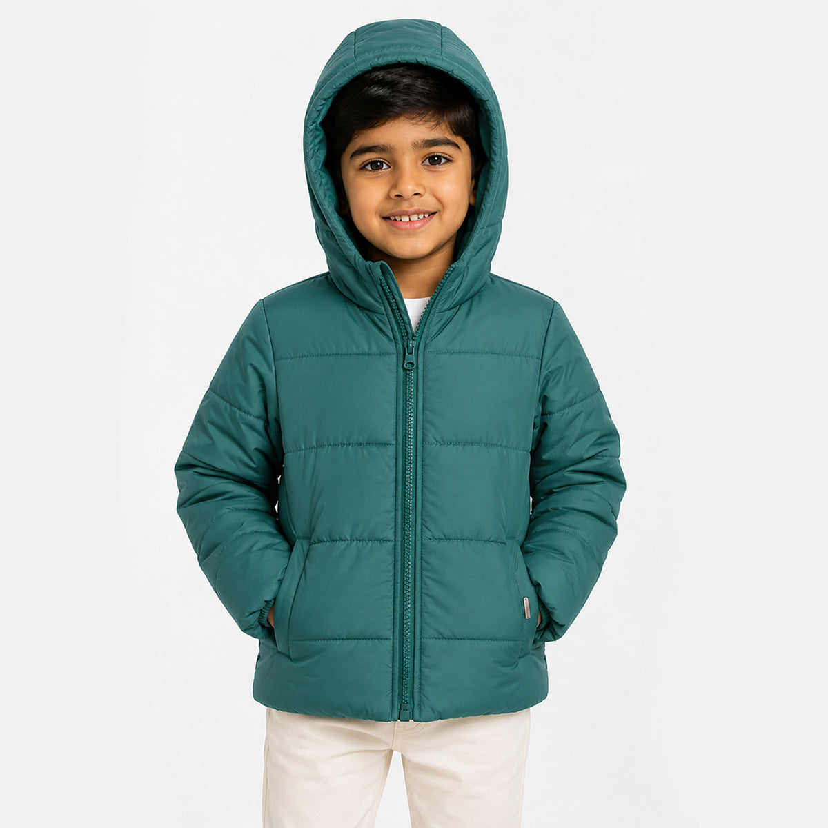 Kids Hooded Puffer Jacket | Warm Quilted Winter Jacket with Zip Closure for Boys & Girls